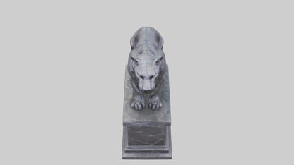 3D model Panther on pedestal statue model VR / AR / low-poly