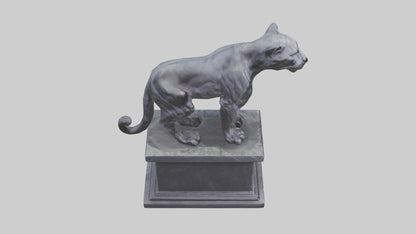 3D model Panther on pedestal statue model VR / AR / low-poly