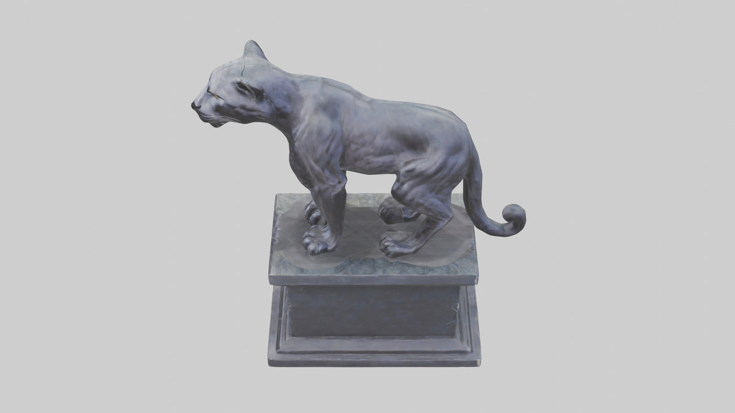 3D model Panther on pedestal statue model VR / AR / low-poly