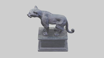 3D model Panther on pedestal statue model VR / AR / low-poly