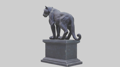 3D model Panther on pedestal statue model VR / AR / low-poly