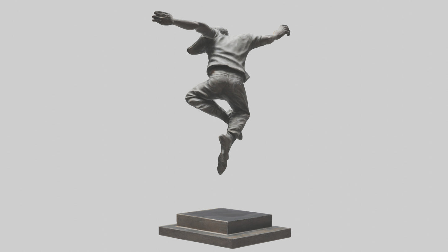 3D model Parkour Jump statue model VR / AR / low-poly