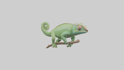 Parsons Chameleon displaying model VR / AR / low-poly