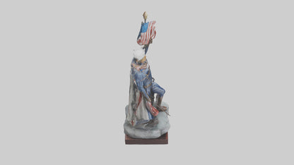 3D model Patriot Hero Statue model 2 VR / AR / low-poly