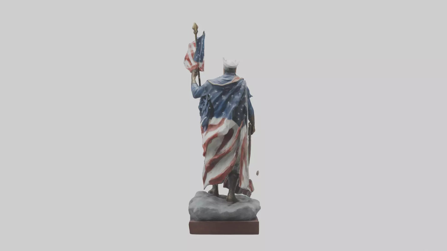 3D model Patriot Hero Statue model 2 VR / AR / low-poly