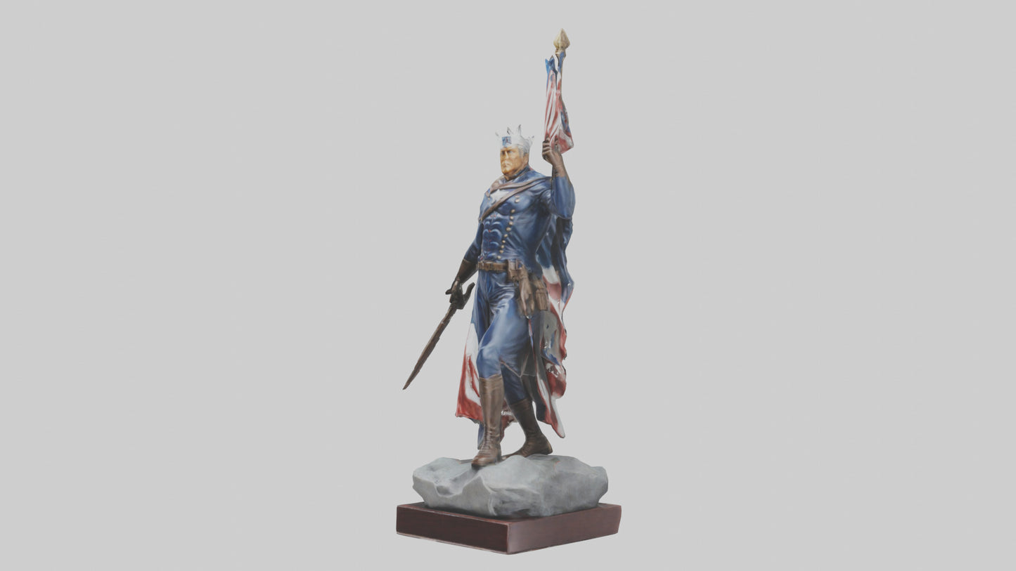 3D model Patriot Hero Statue model 2 VR / AR / low-poly