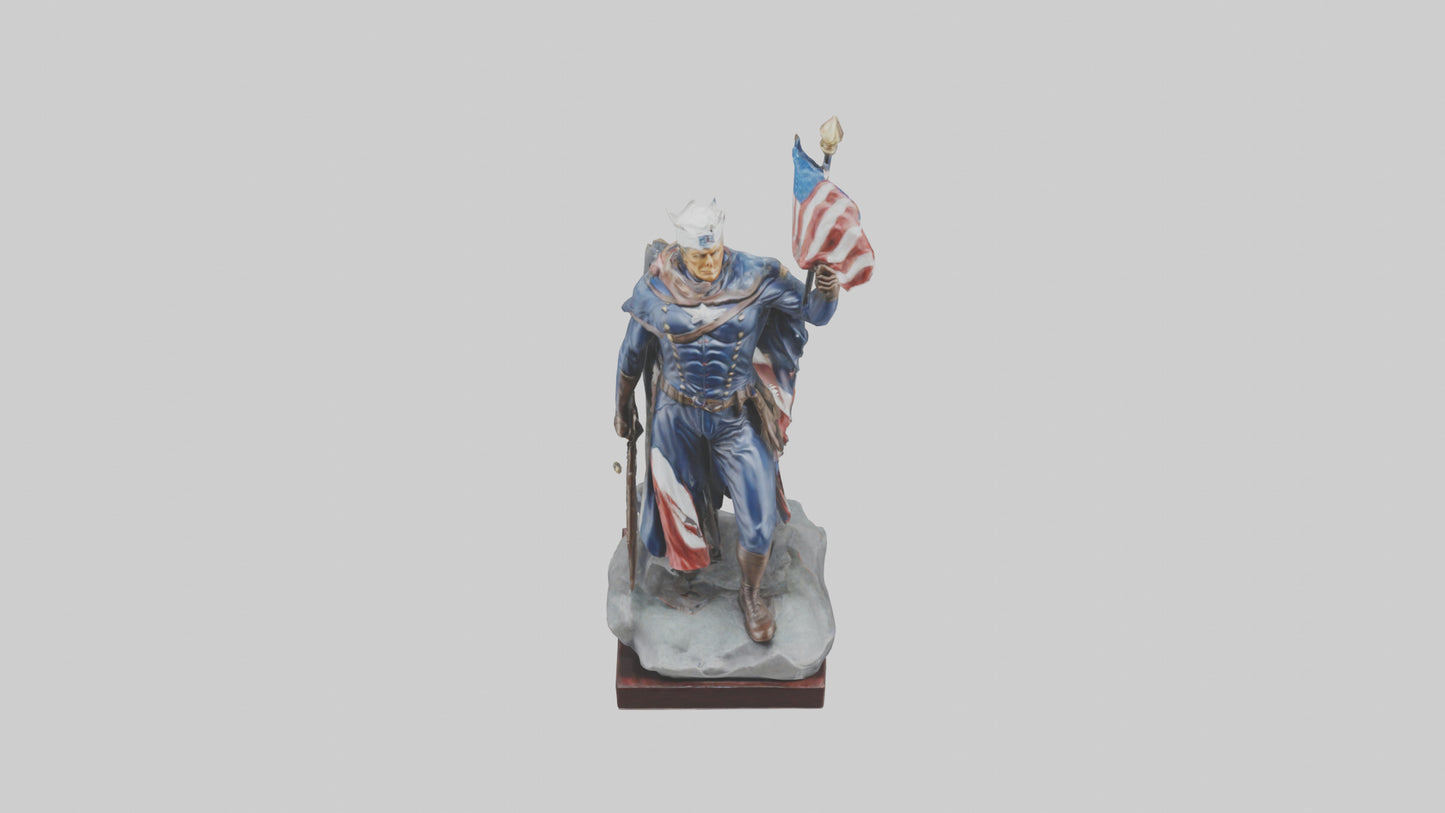 3D model Patriot Hero Statue model 2 VR / AR / low-poly
