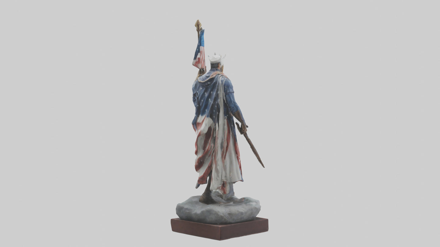 3D model Patriot Hero Statue model 2 VR / AR / low-poly