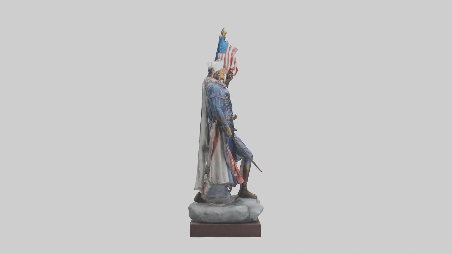 3D model Patriot Hero Statue model 2 VR / AR / low-poly