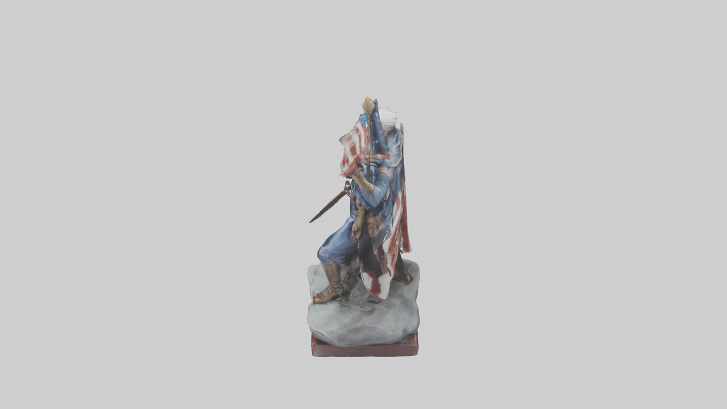 3D model Patriot Hero Statue model 2 VR / AR / low-poly