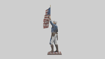 Patriot Hero statue model VR / AR / low-poly