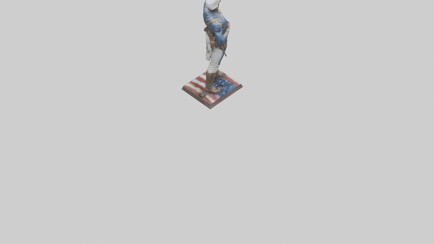 Patriot Hero statue model VR / AR / low-poly