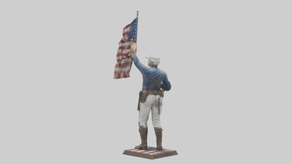 Patriot Hero statue model VR / AR / low-poly