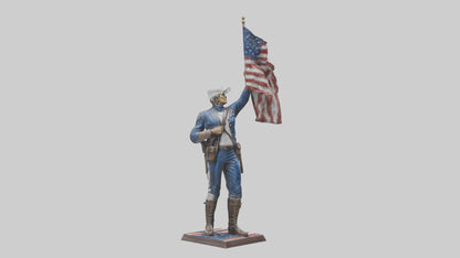 Patriot Hero statue model VR / AR / low-poly