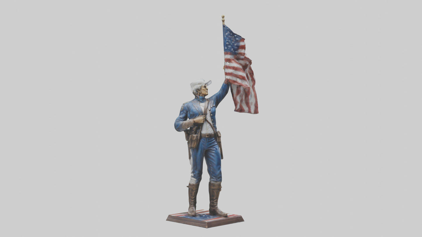 Patriot Hero statue model VR / AR / low-poly