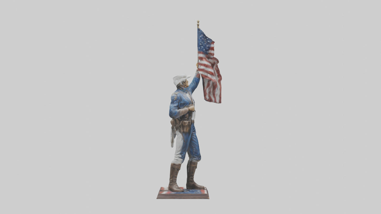 Patriot Hero statue model VR / AR / low-poly