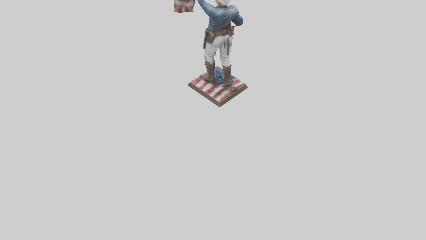 Patriot Hero statue model VR / AR / low-poly