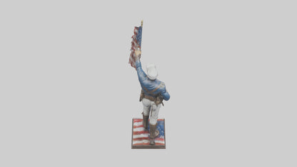 Patriot Hero statue model VR / AR / low-poly
