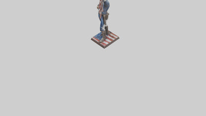 Patriot Hero statue model VR / AR / low-poly