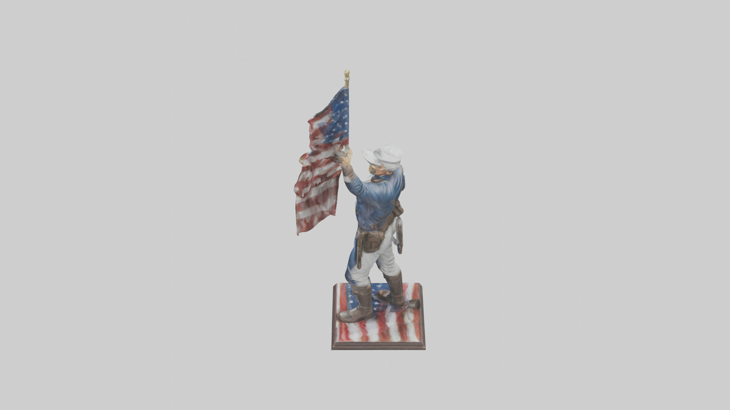 Patriot Hero statue model VR / AR / low-poly