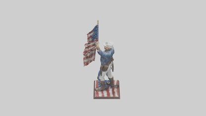 Patriot Hero statue model VR / AR / low-poly