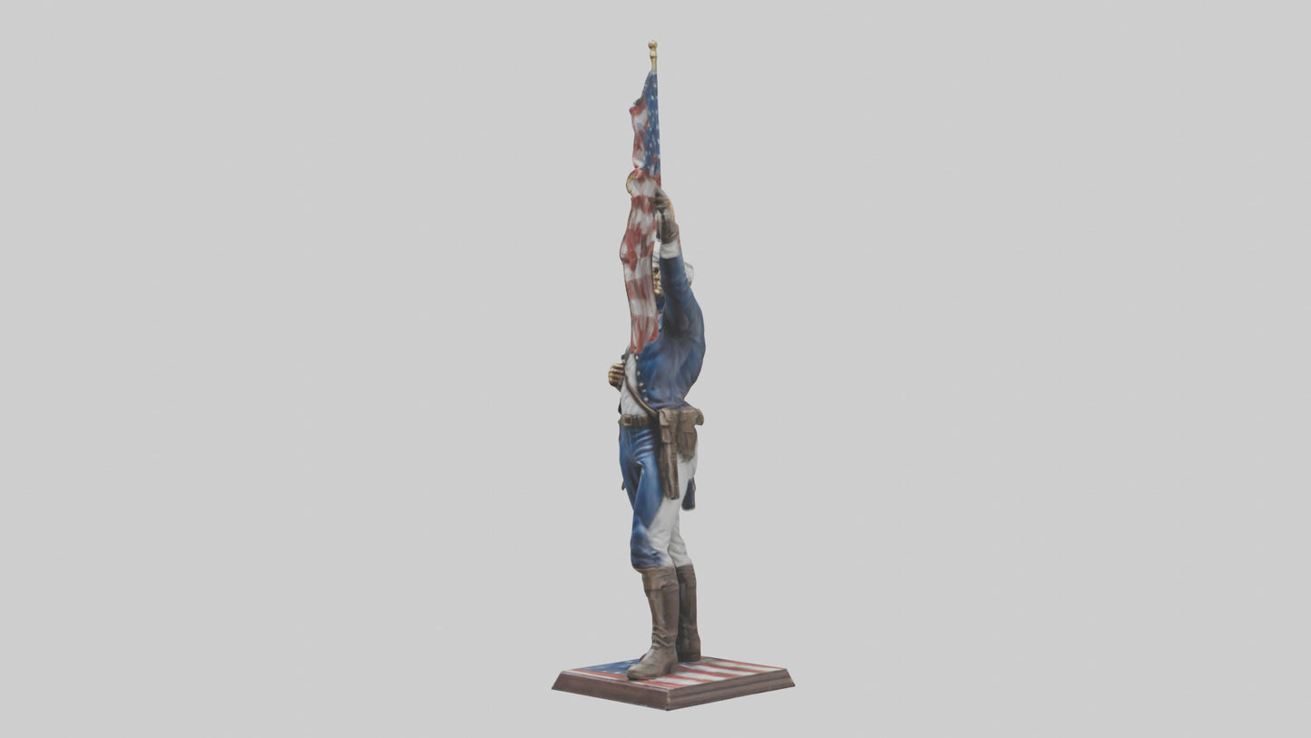 Patriot Hero statue model VR / AR / low-poly