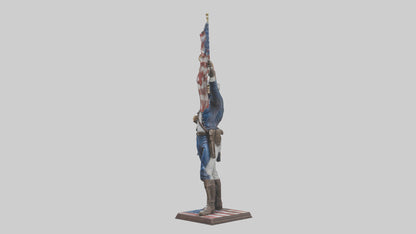 Patriot Hero statue model VR / AR / low-poly