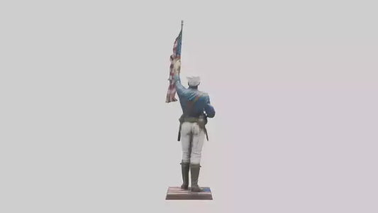Patriot Hero statue model VR / AR / low-poly