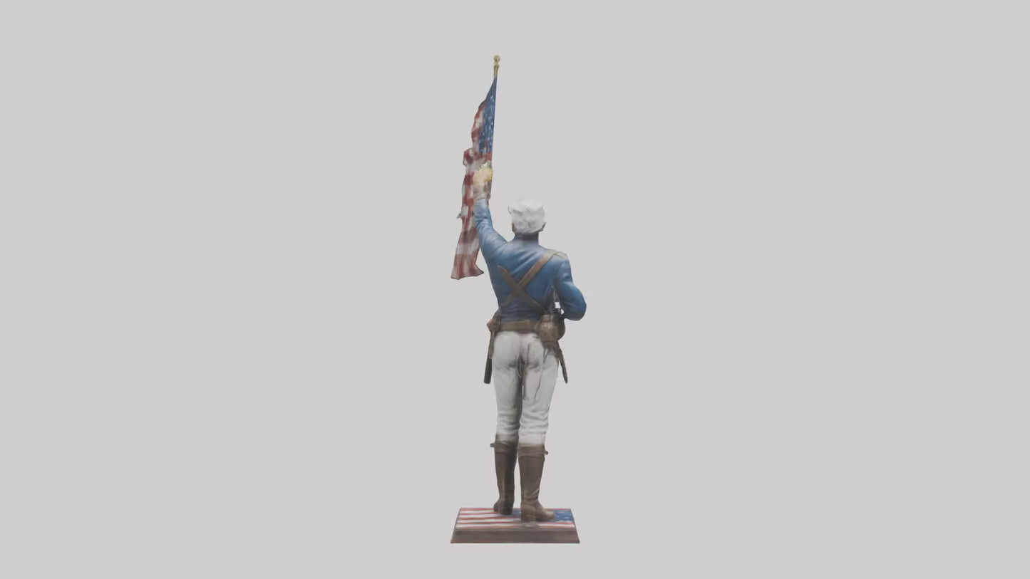 Patriot Hero statue model VR / AR / low-poly