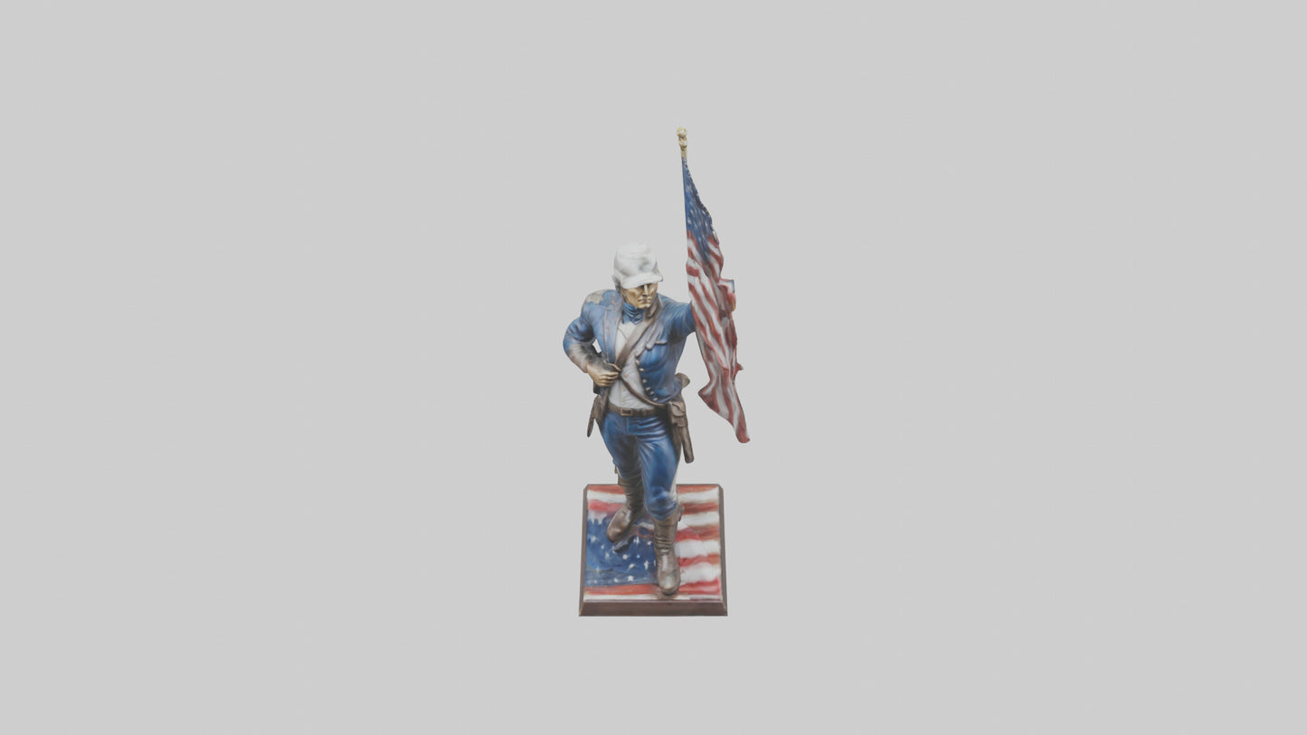 Patriot Hero statue model VR / AR / low-poly