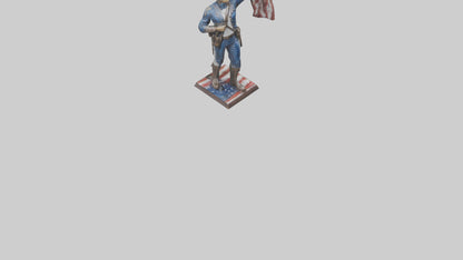 Patriot Hero statue model VR / AR / low-poly