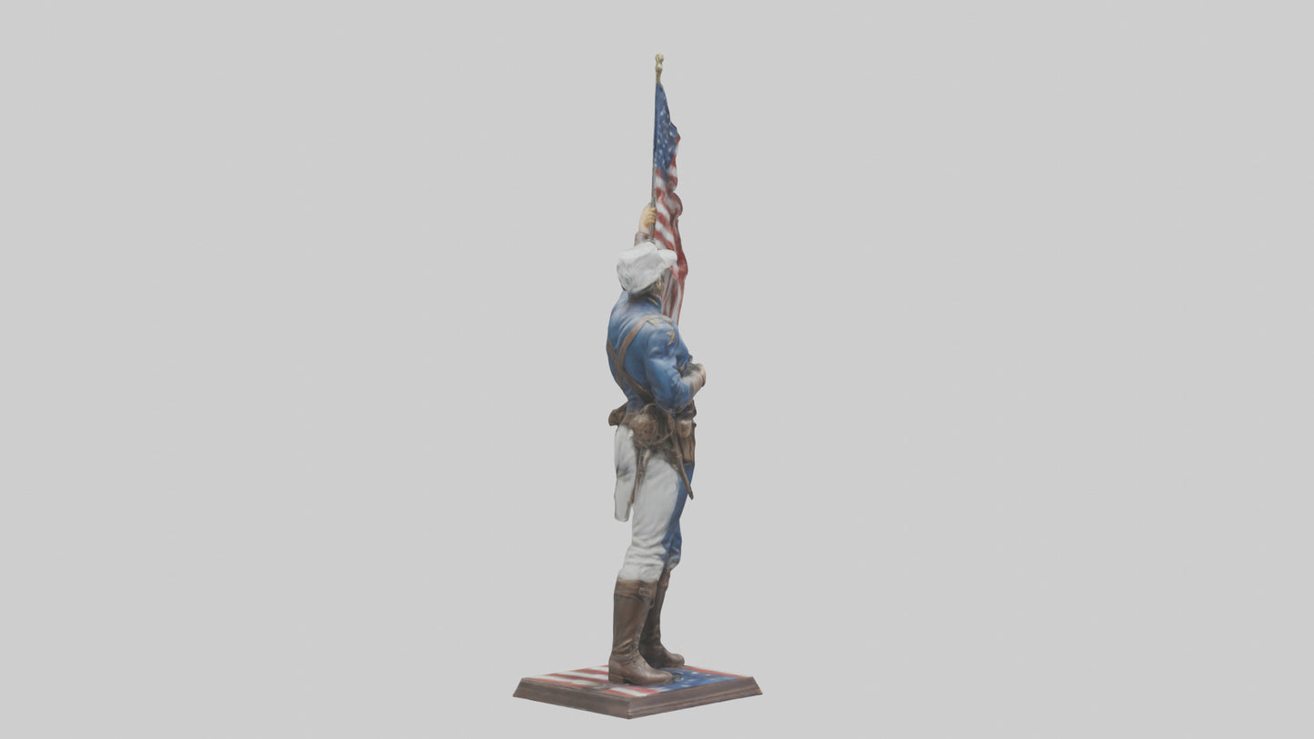 Patriot Hero statue model VR / AR / low-poly