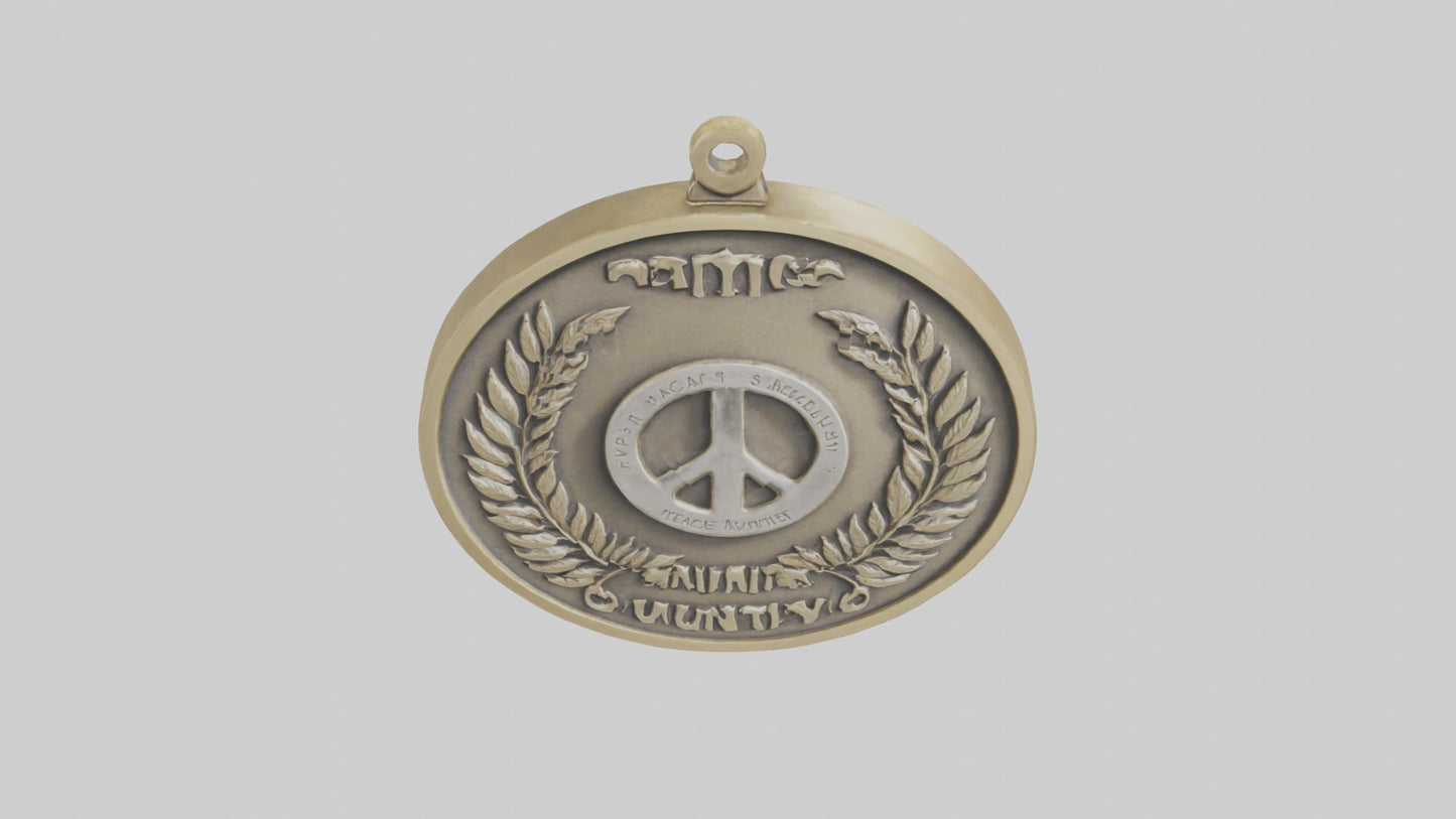 3D model Peace and Unity Medal model VR / AR / low-poly