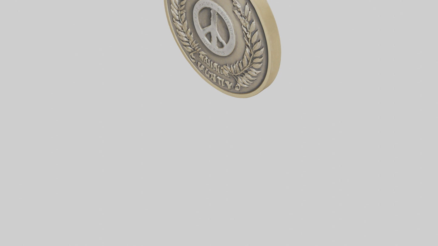 3D model Peace and Unity Medal model VR / AR / low-poly
