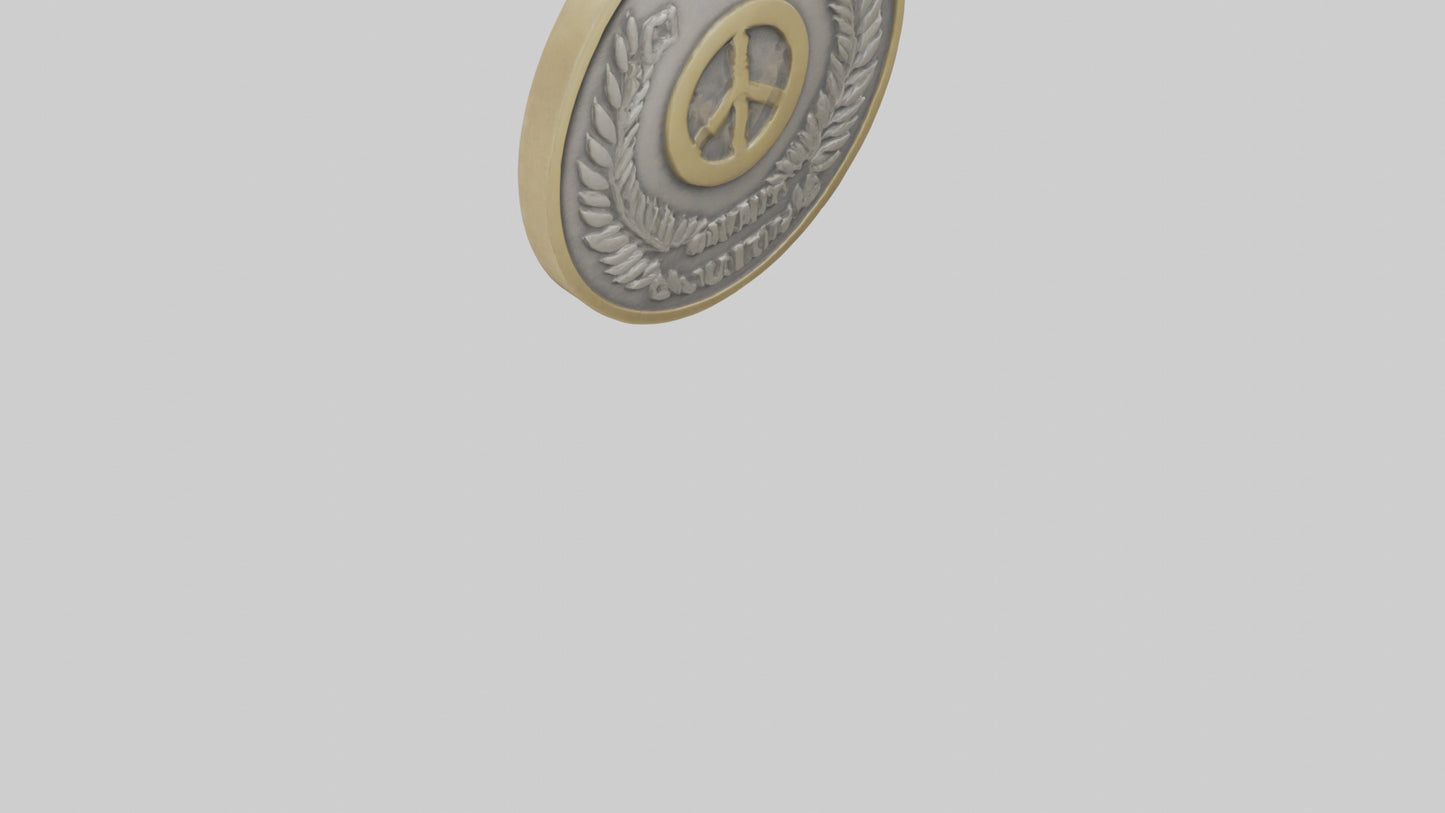 3D model Peace and Unity Medal model VR / AR / low-poly