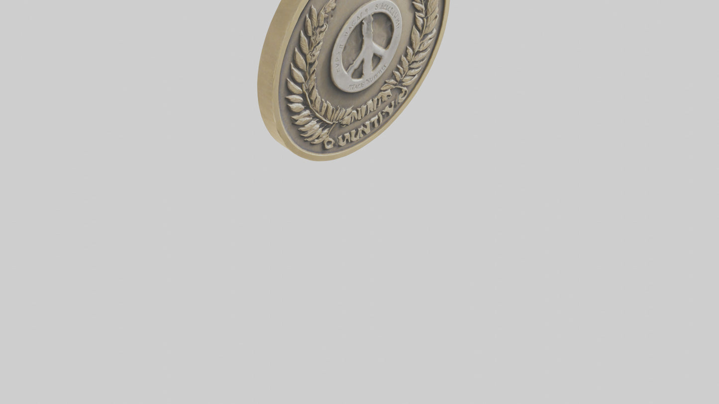 3D model Peace and Unity Medal model VR / AR / low-poly