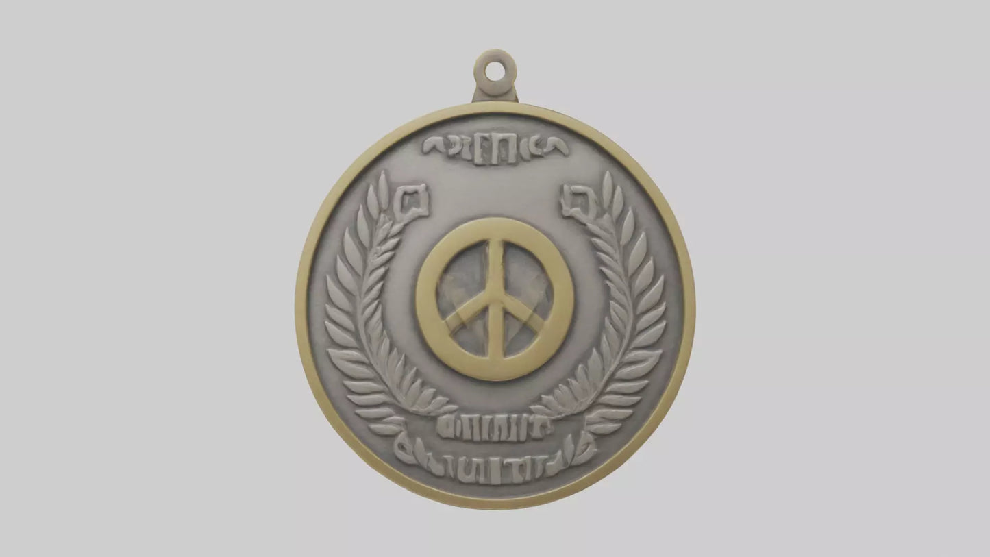 3D model Peace and Unity Medal model VR / AR / low-poly
