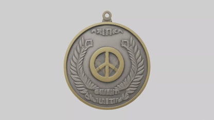 3D model Peace and Unity Medal model VR / AR / low-poly