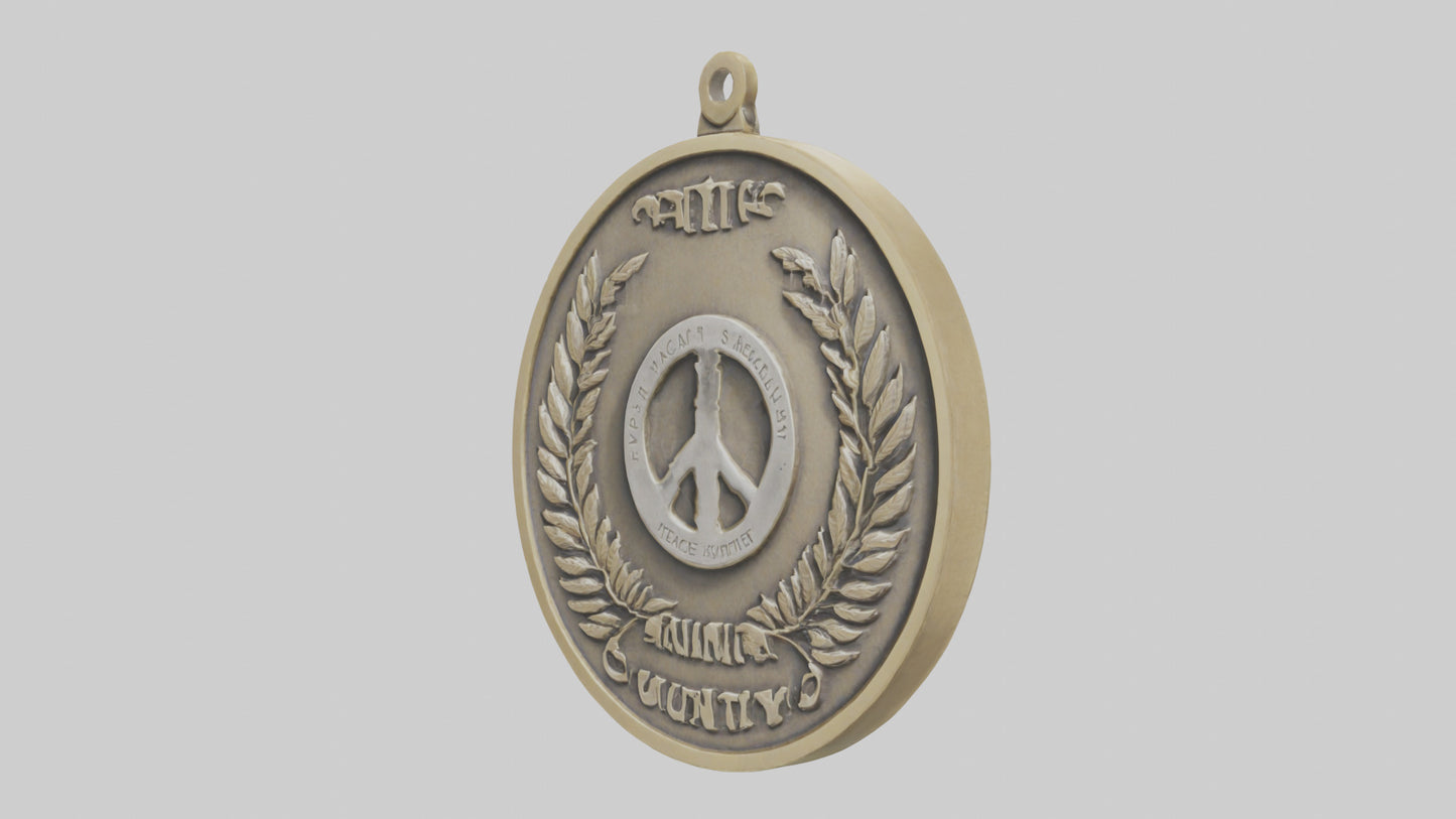 3D model Peace and Unity Medal model VR / AR / low-poly