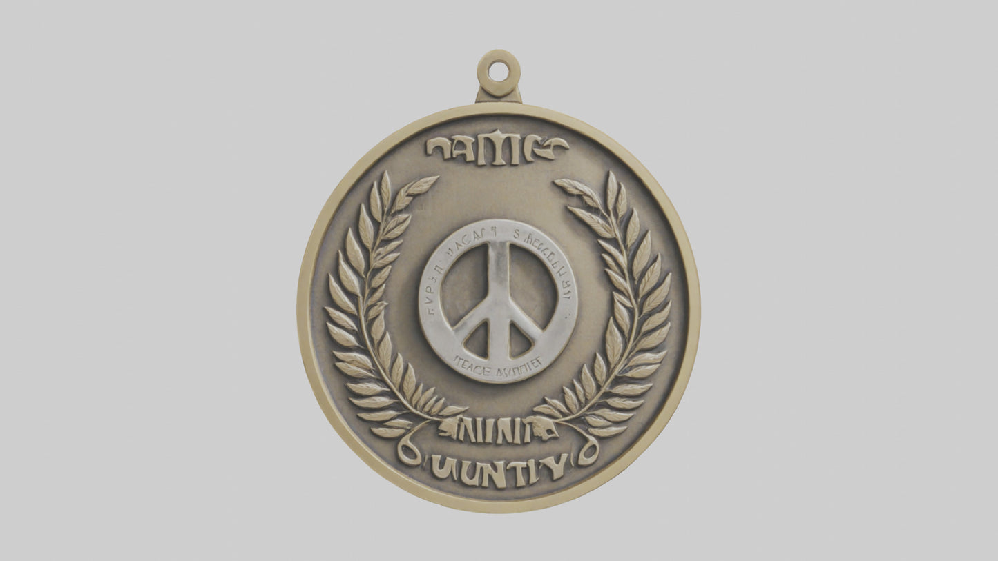 3D model Peace and Unity Medal model VR / AR / low-poly