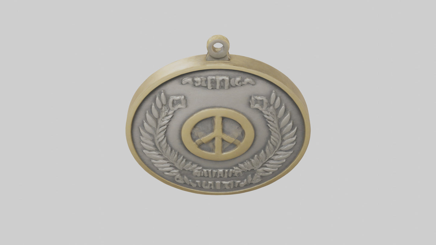 3D model Peace and Unity Medal model VR / AR / low-poly