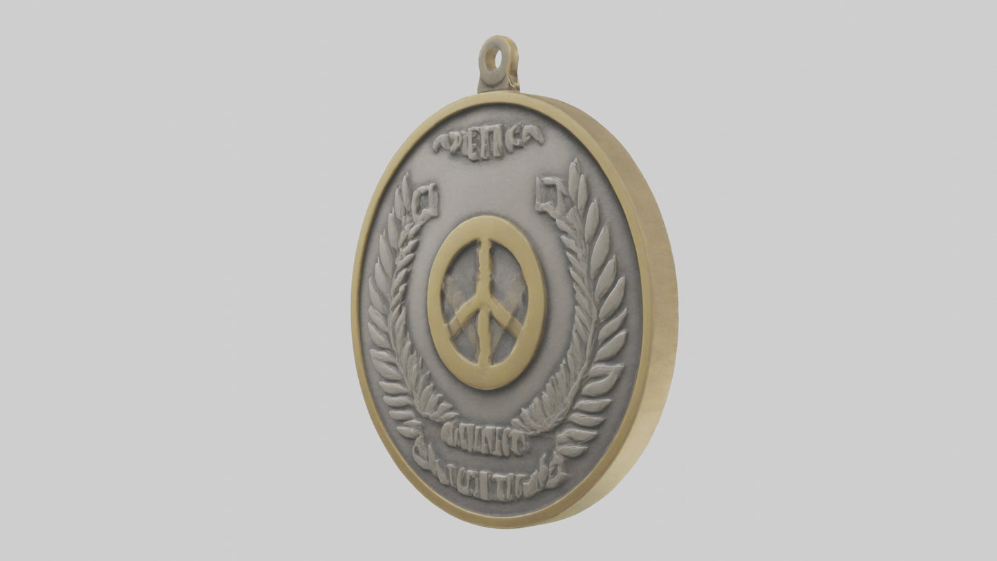 3D model Peace and Unity Medal model VR / AR / low-poly