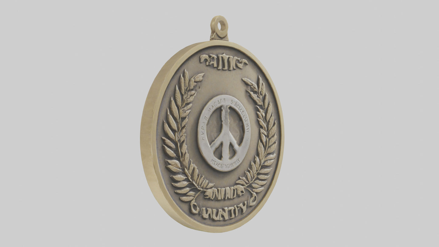 3D model Peace and Unity Medal model VR / AR / low-poly