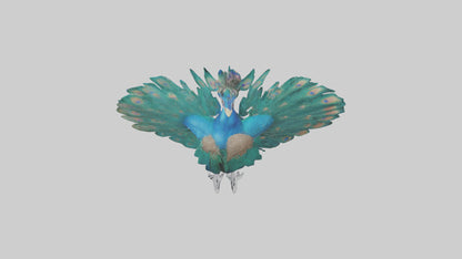 3D model Peacock spreading feathers model VR / AR / low-poly