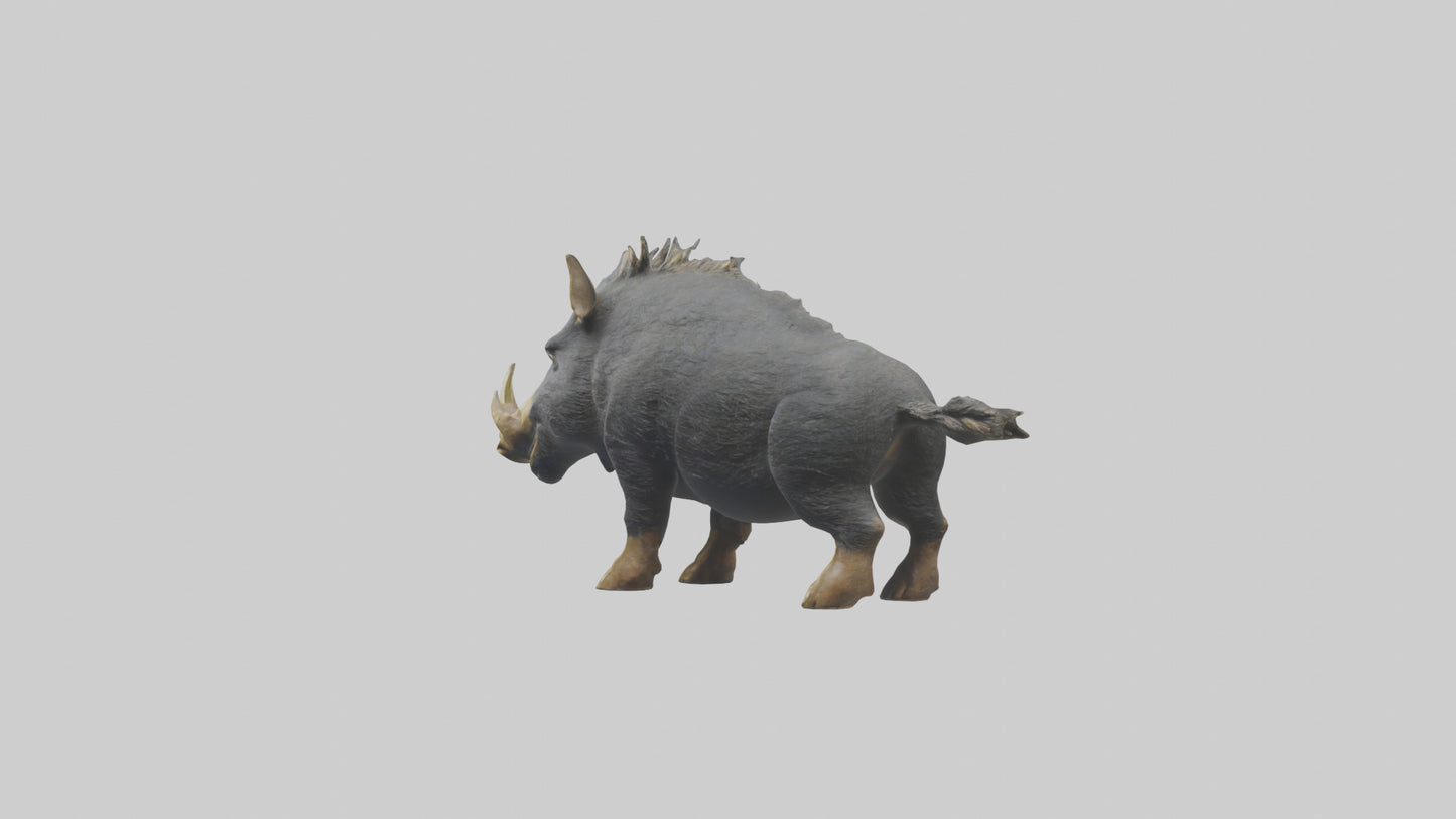3D model Peccary statue model VR / AR / low-poly
