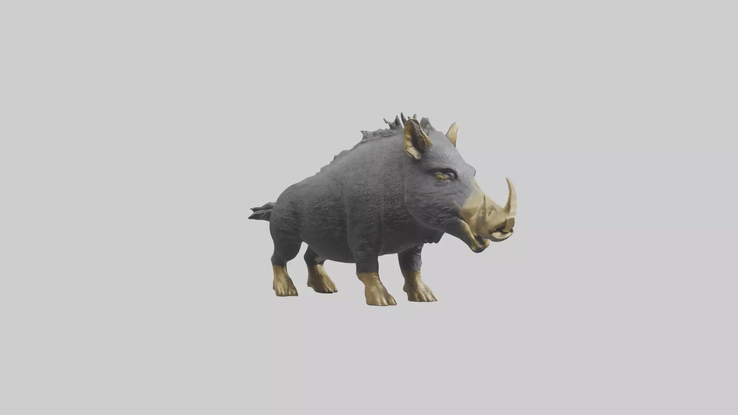 3D model Peccary statue model VR / AR / low-poly