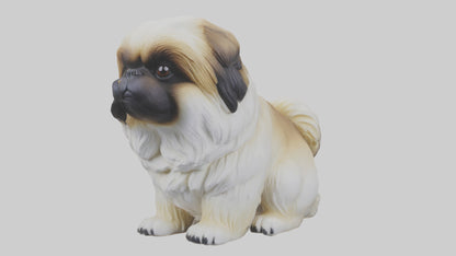 3D model Pekingese Dog sitting model VR / AR / low-poly