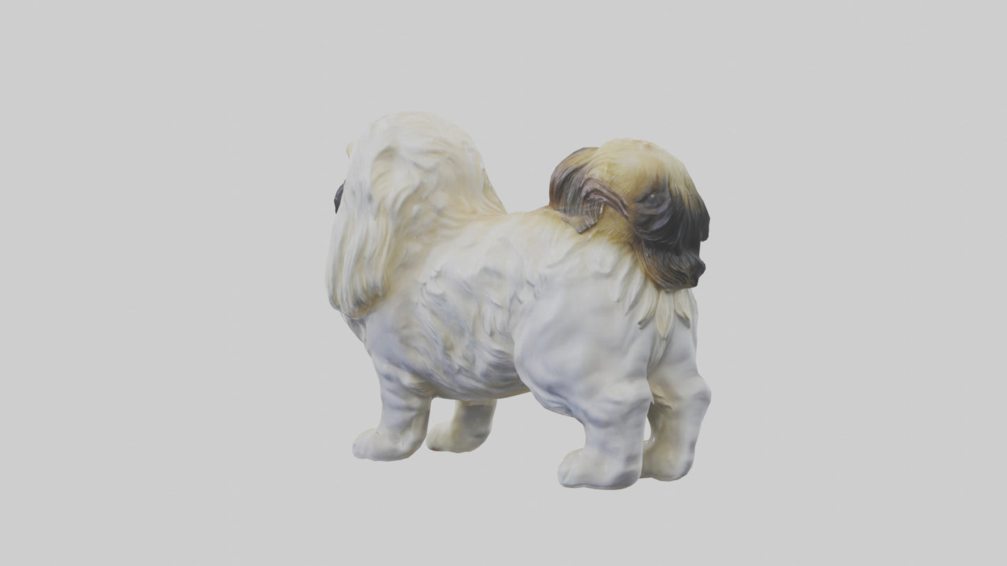 3D model Pekingese statue model VR / AR / low-poly