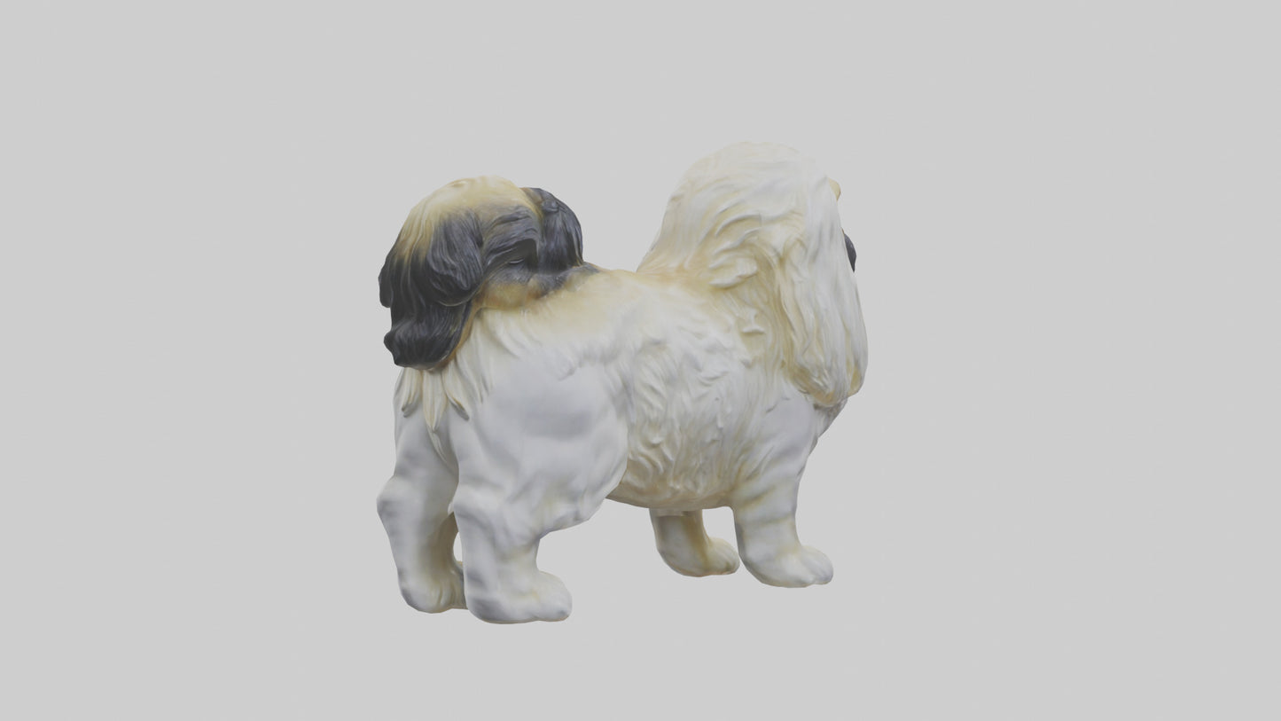 3D model Pekingese statue model VR / AR / low-poly