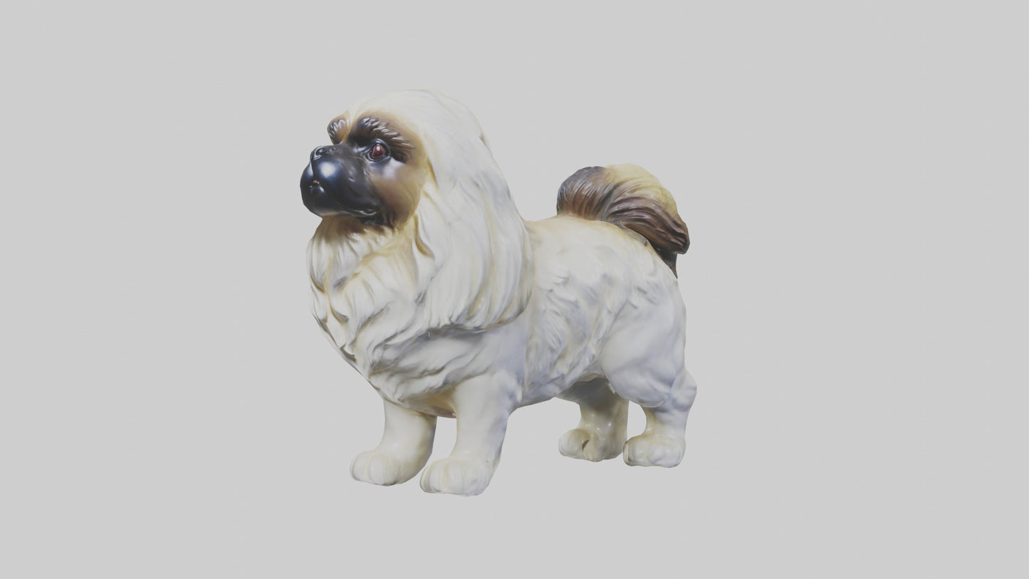 3D model Pekingese statue model VR / AR / low-poly